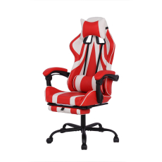 Herní židle Game, syntetická kůže, červená / bílá - 5
