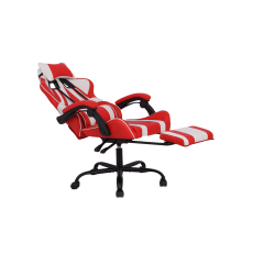 Herní židle Game, syntetická kůže, červená / bílá - 7