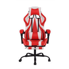 Herní židle Game, syntetická kůže, červená / bílá