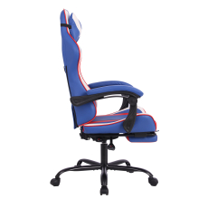 Herní židle Game, syntetická kůže, modrá / bílá - 3