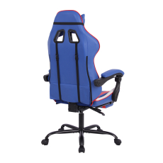 Herní židle Game, syntetická kůže, modrá / bílá - 4