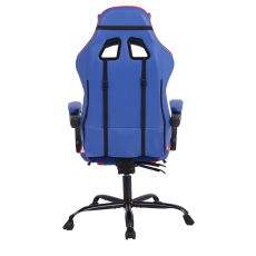 Herní židle Game, syntetická kůže, modrá / bílá - 5