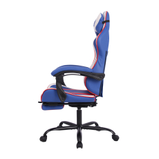Herní židle Game, syntetická kůže, modrá / bílá - 6