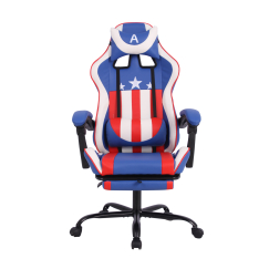 Herní židle Game, syntetická kůže, modrá / bílá