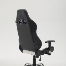 Herní židle Rosberg, syntetická kůže, černá / bílá - 4