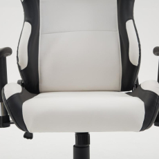 Herní židle Rosberg, syntetická kůže, černá / bílá - 6