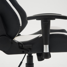 Herní židle Rosberg, syntetická kůže, černá / bílá - 7