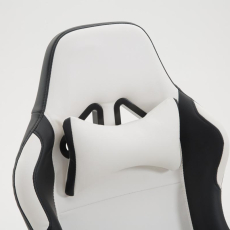 Herní židle Rosberg, syntetická kůže, černá / bílá - 9