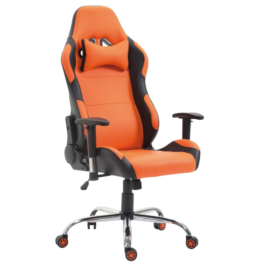 Herní židle Rosberg, syntetická kůže, černá / oranžová - 1