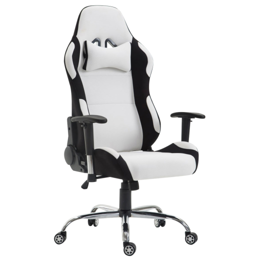 Herní židle Rosberg textil, černá / bílá - 1