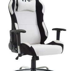 Herní židle Rosberg textil, černá / bílá - 1
