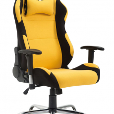Herní židle Rosberg textil, černá / žlutá - 1