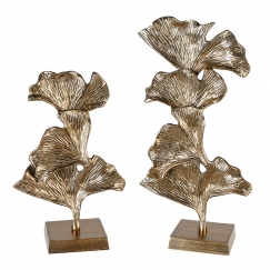 Hliníková dekorácia Ginkgo, 49 cm, zlatá