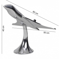 Hliníková dekorácia Lietadlo na podstavci, 60 cm - 4