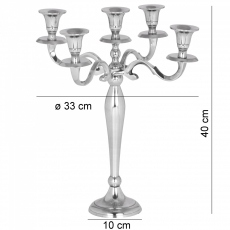 Hliníkový päťramenný svietnik Armige, 40 cm - 3