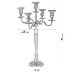 Hliníkový päťramenný svietnik Armige, 60 cm - 3