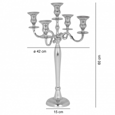 Hliníkový pětiramenný svícen Armige, 60 cm - 3