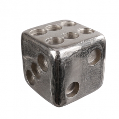 Hliníkový svietnik Hracia kocka, 16 cm