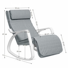 Hojdacie kreslo Adam, sivá/biela - 5