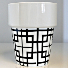 Hrnček porcelánový stohovateľný, štvorce - 7