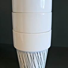 Hrnek porcelánový stohovatelný, bílá - 5