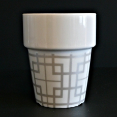 Hrnek porcelánový stohovatelný, čtverce - 5