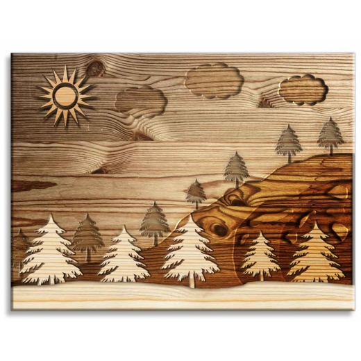 Imitace dřevěného obrazu Les, 120x90 cm - 1