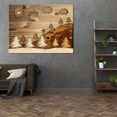 Imitácia dreveného obrazu Les, 100x75 cm - 2