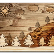 Imitácia dreveného obrazu Les, 100x75 cm - 1