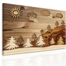 Imitácia dreveného obrazu Les, 40x30 cm - 3