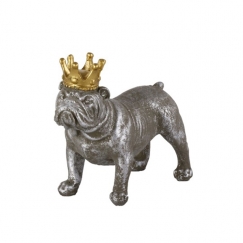 Interiérová dekorace Crown Dog standing, 15,5 cm, beton