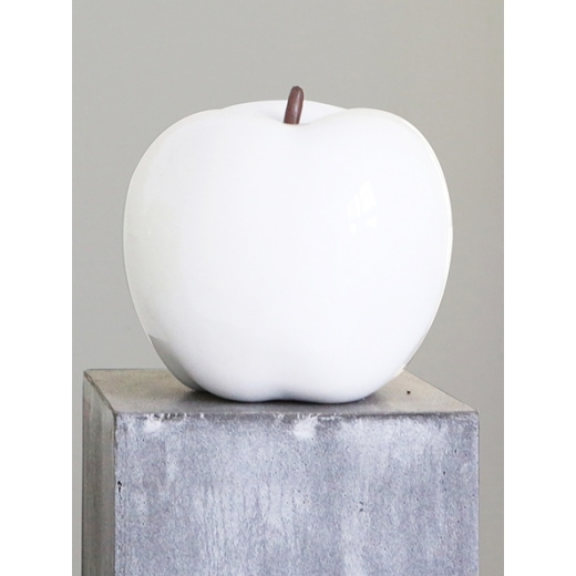 Interiérová dekorace Jablko, 12 cm bílá - 1