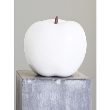 Interiérová dekorace Jablko, 12 cm bílá
