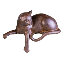 Interiérová dekorace Odpočívající kočka, 28 cm