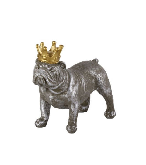 Interiérová dekorácia Crown Dog standing, 15,5 cm, betón