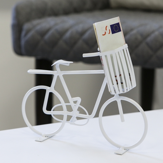 Interiérová dekorácia Cykl, 18 cm, biela - 1