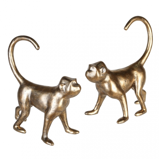 Interiérová dekorácia Gold Monkey, 28 cm, 2 ks - 1