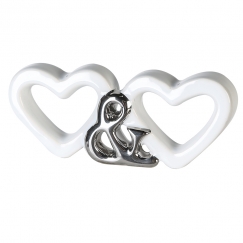 Interiérová dekorácia Heart Double, 15 cm