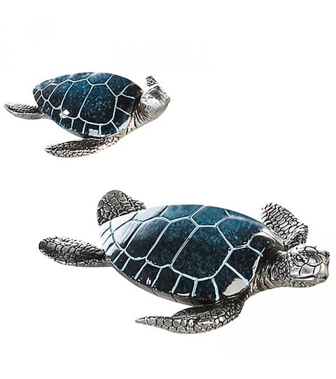 Interiérová dekorácia korytnačka Josie, 10 cm, modrá