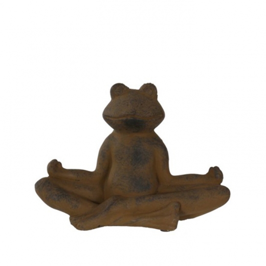 Interiérová dekorácia Yoga Frog, 23,5 cm, hnedý betón - 1