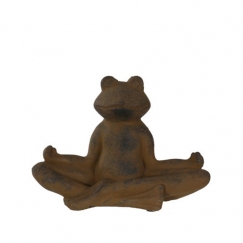 Interiérová dekorácia Yoga Frog, 23,5 cm, hnedý betón