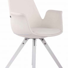 Jedálenská čalúnená stolička Prins koža, biele nohy - 9