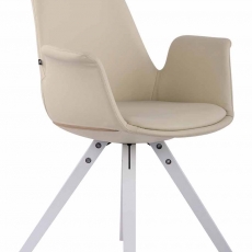 Jedálenská čalúnená stolička Prins koža, biele nohy - 5