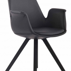 Jedálenská čalúnená stolička Prins koža, čierne nohy - 2