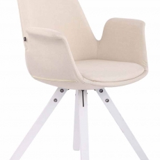 Jedálenská čalúnená stolička Prins textil, biele nohy - 3