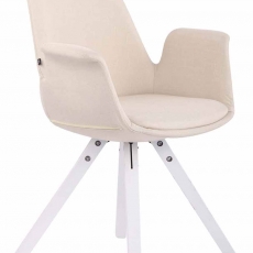 Jedálenská čalúnená stolička Prins textil, biele nohy - 3