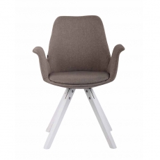 Jedálenská čalúnená stolička Prins textil, biele nohy - 9