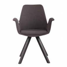 Jedálenská čalúnená stolička Prins textil, čierne nohy - 11