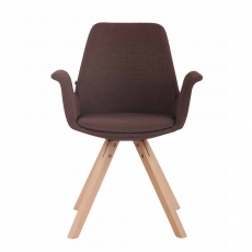 Jedálenská čalúnená stolička Prins textil, prírodné nohy - 10