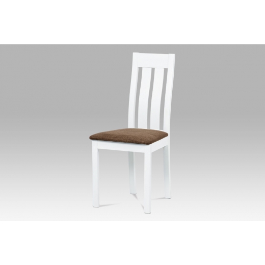 Jedálenská drevená stolička Bulky, biela/hnedá - 1